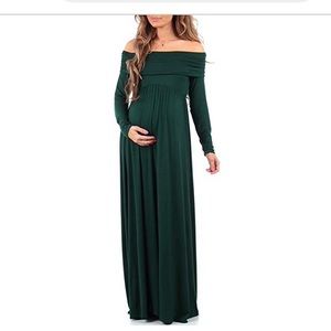 Maternity Cowl Neck Dress Hunter Green
